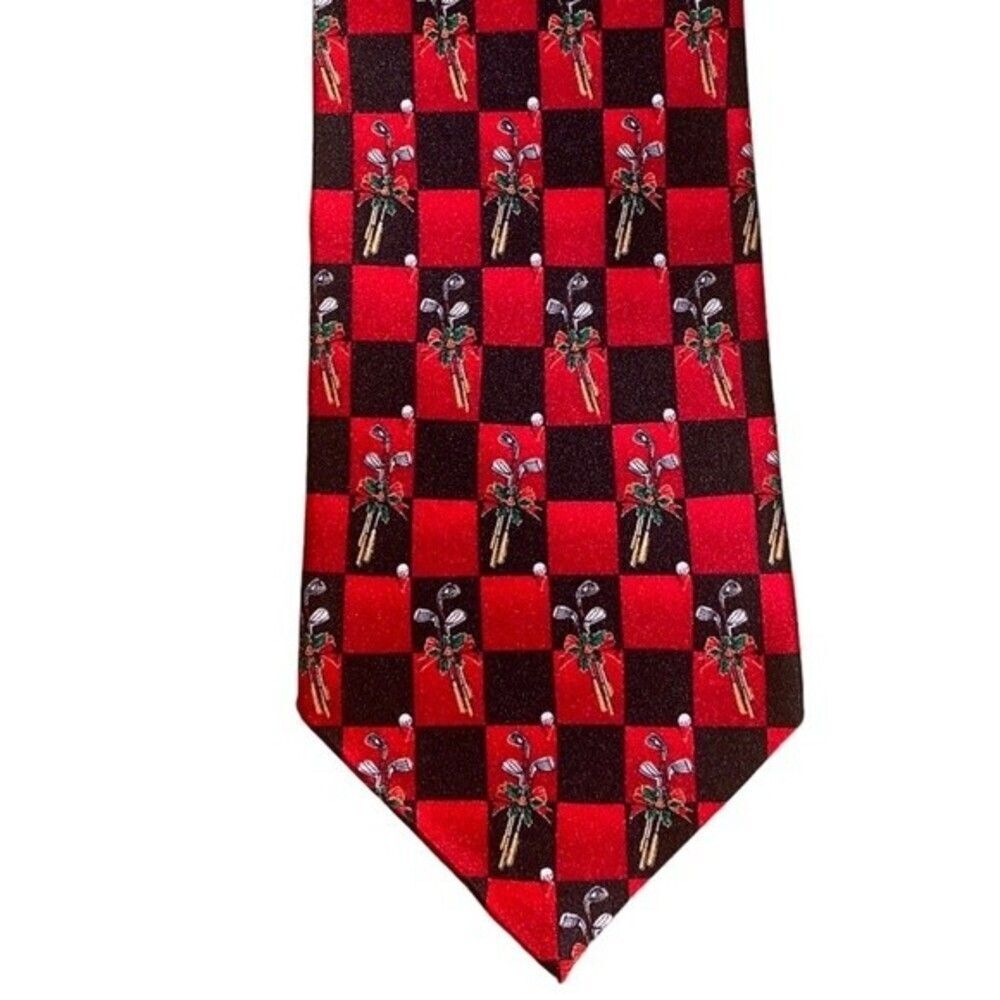 HALLMARK Mens Silk Holiday Golf Tie